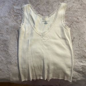 Brandy Melville White Lace Tank